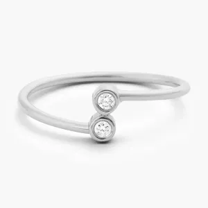 0.06CTW Bypass Double Lab Grown Diamond Engagement Ring