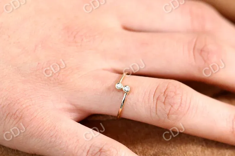 0.06CTW Bypass Double Lab Grown Diamond Engagement Ring