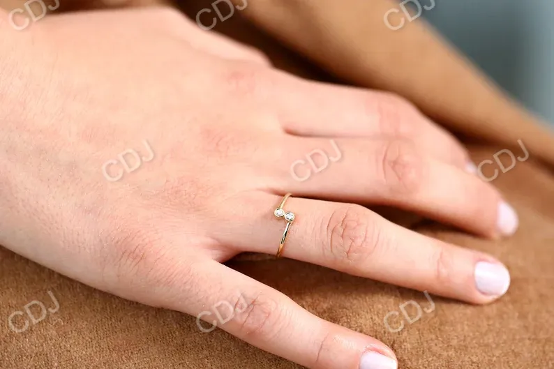 0.06CTW Bypass Double Lab Grown Diamond Engagement Ring