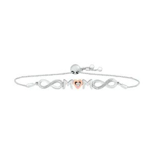 .05ctw Diamond "Mom" Infinity Bolo Bracelet