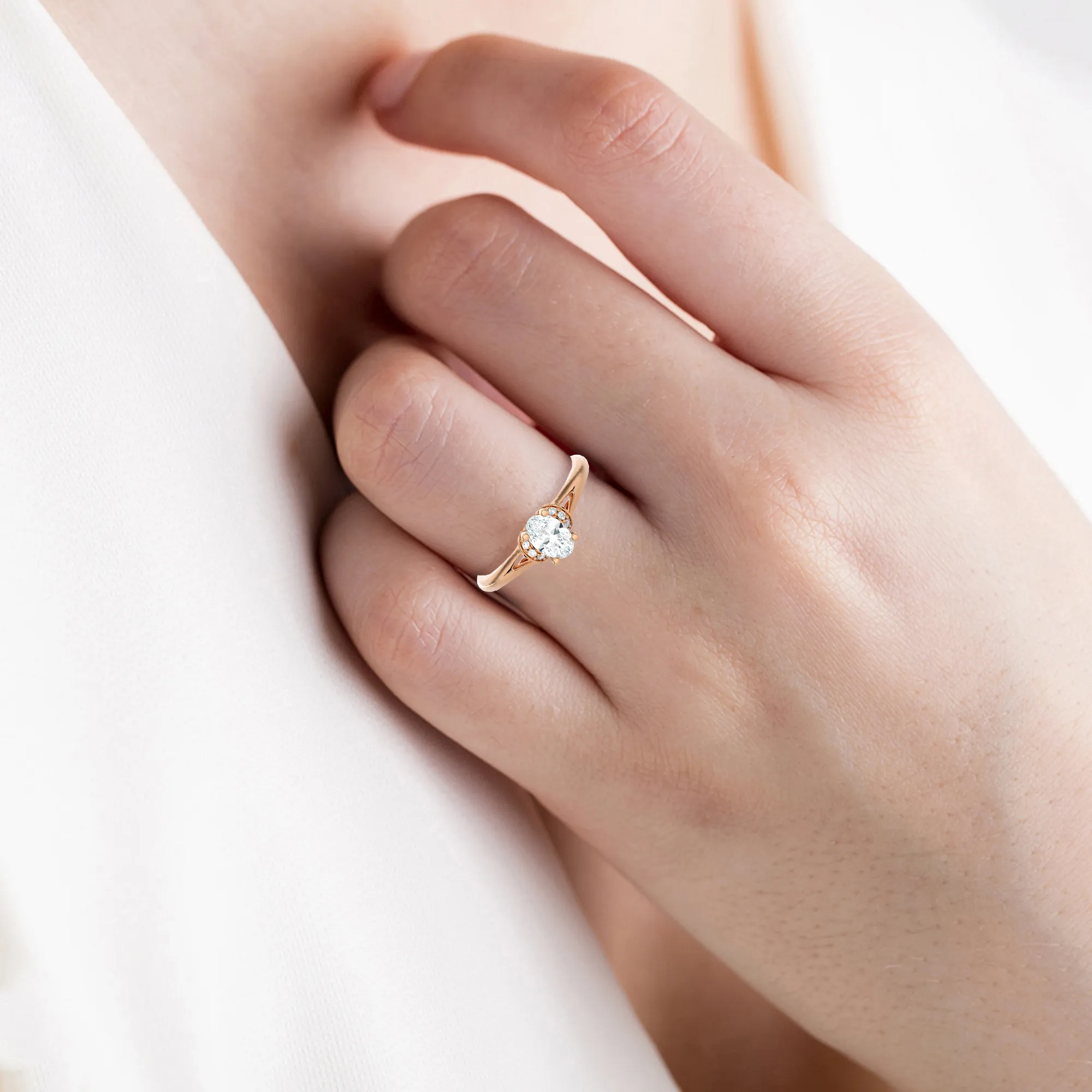 1/2 ctw Oval Lab Grown Diamond Solitaire Engagement Ring