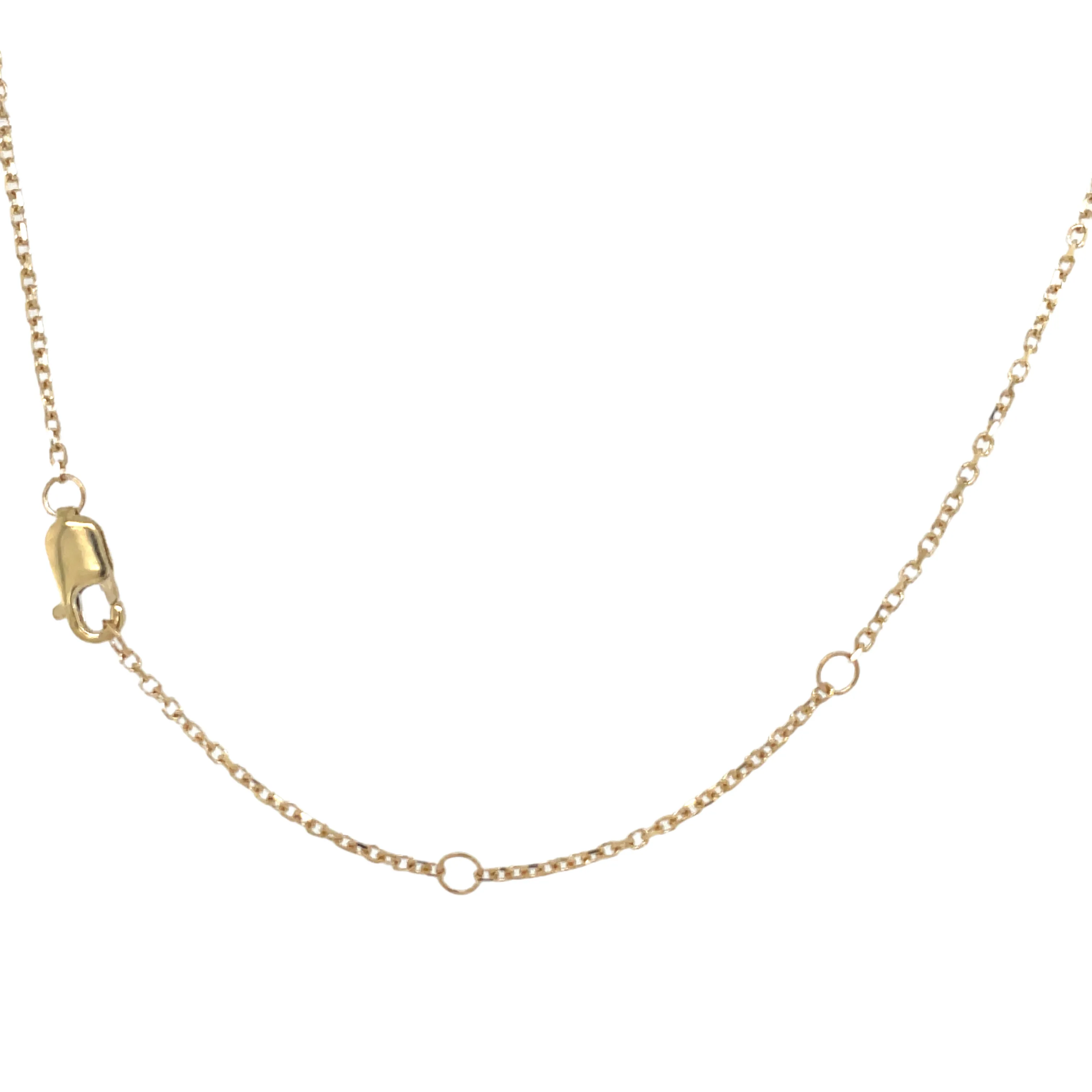 14ct Yellow Gold Laboratory Grown Diamond Set Open Circle & Bail Necklace