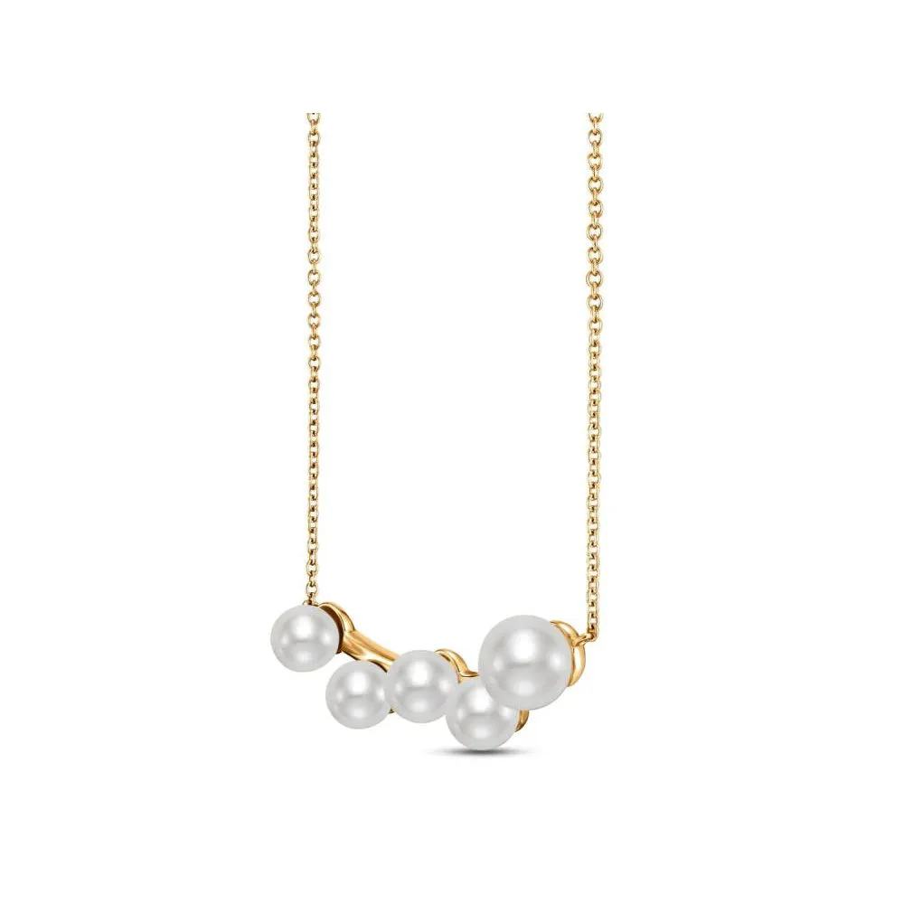 14k Asymmetrical Pearl Bar Necklace