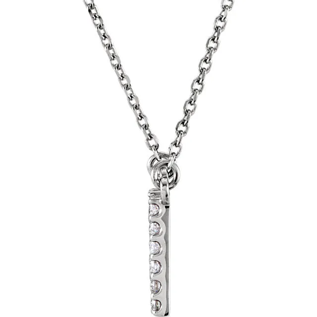 14k Gold 1/6 CTW Diamond Alphabet Initial Letter N Necklace