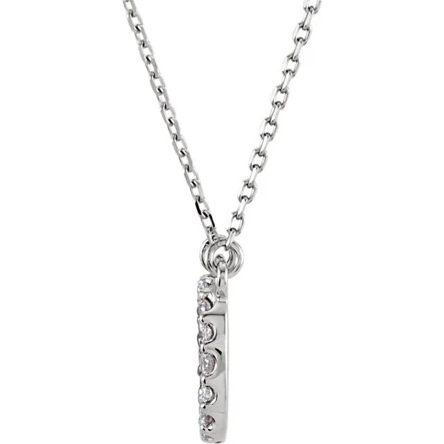 14k Gold 1/6 CTW Diamond Alphabet Initial Letter O Necklace