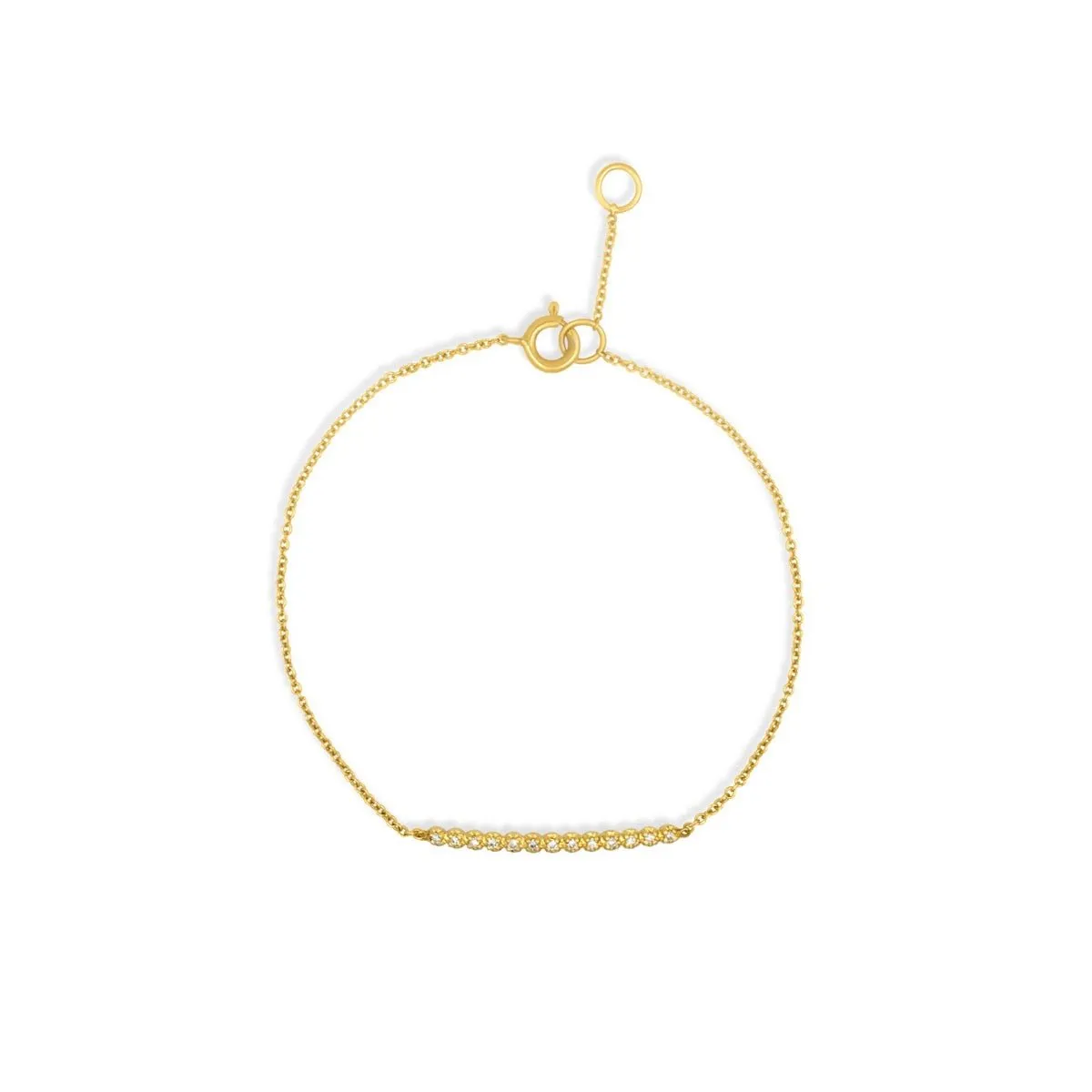 14K Gold & Diamond Bar Bracelet