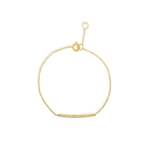 14K Gold & Diamond Bar Bracelet