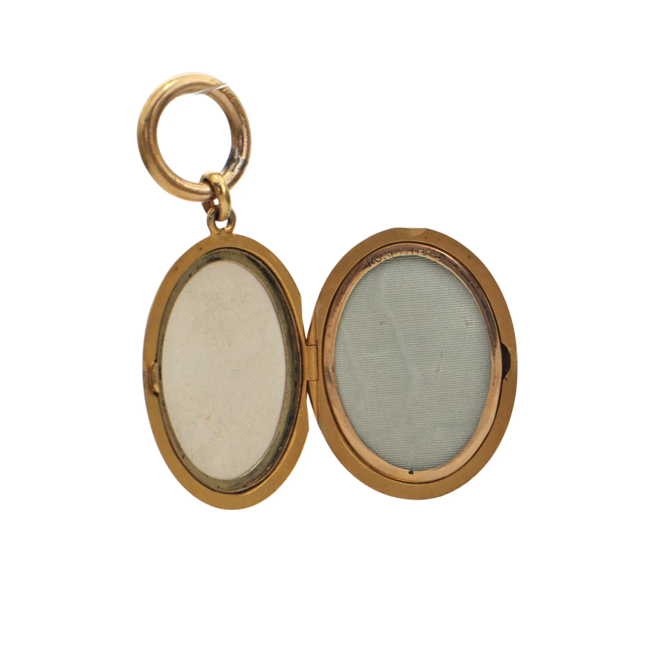 14k Gold Hinged Oval Monogramed Locket
