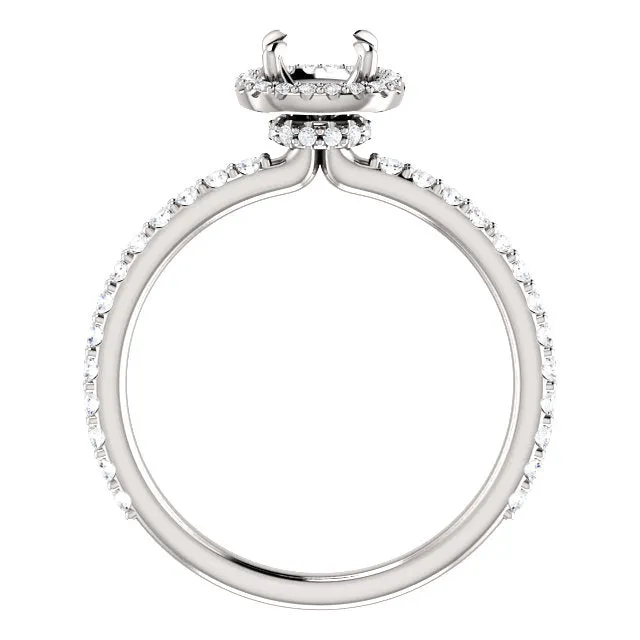 14K Halo Style Engagement Ring