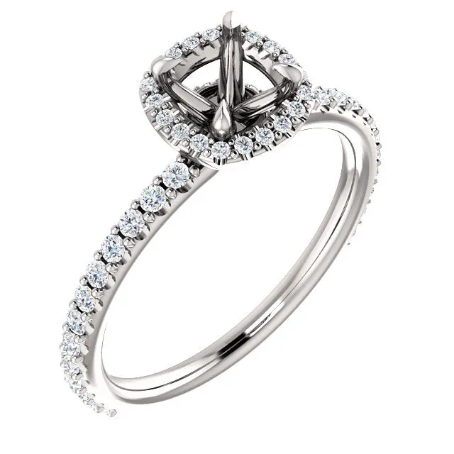 14K Halo Style Engagement Ring