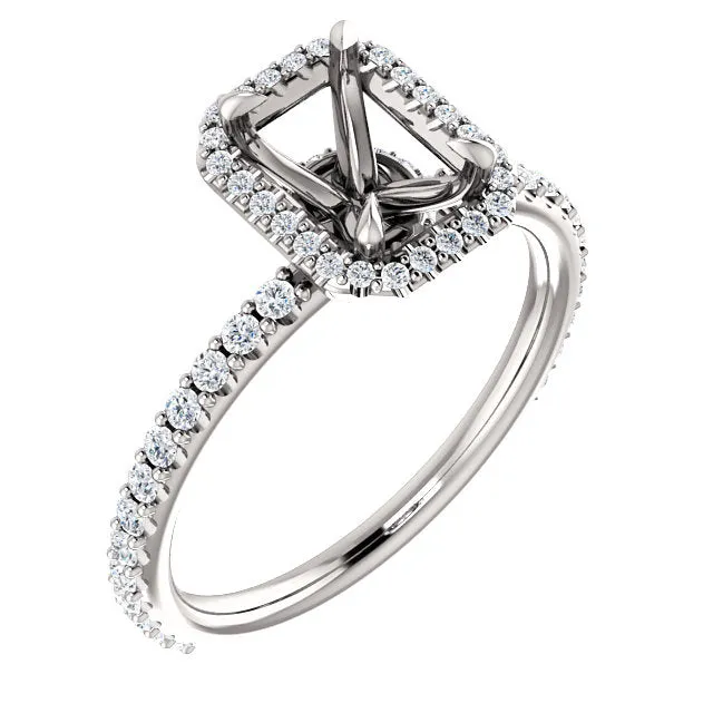 14K Halo Style Engagement Ring