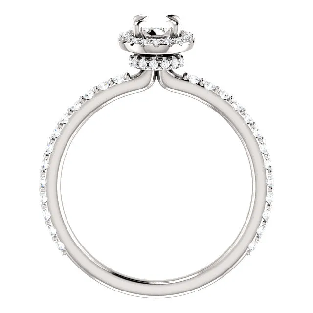 14K Halo Style Engagement Ring