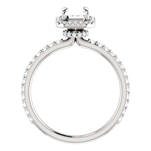 14K Halo Style Engagement Ring