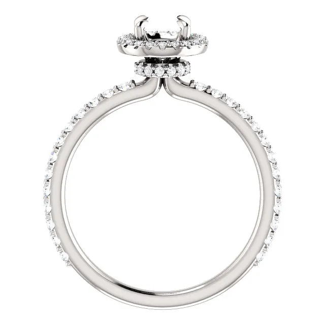 14K Halo Style Engagement Ring