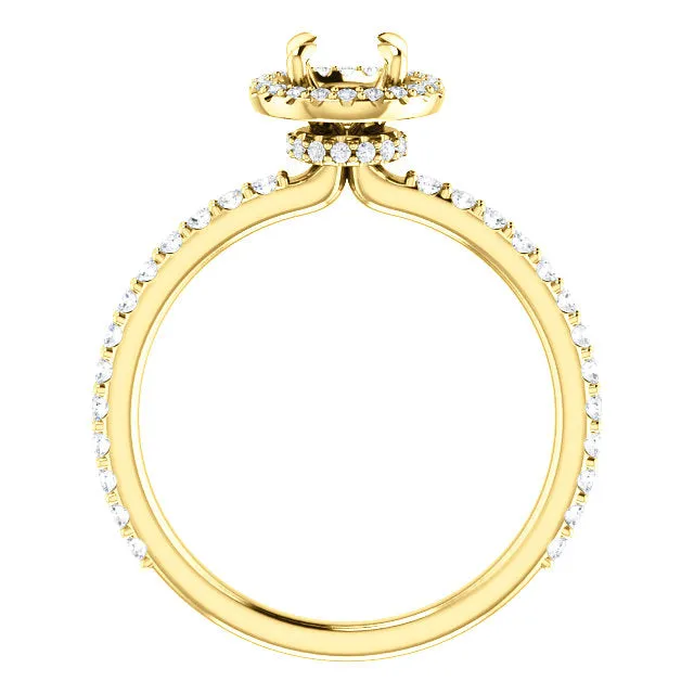 14K Halo Style Engagement Ring