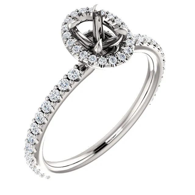 14K Halo Style Engagement Ring
