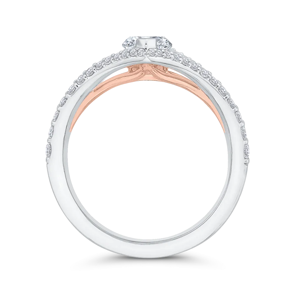 14K Two-Tone Gold Diamond Engagement Ring (Semi-Mount)