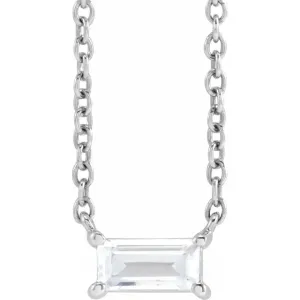 14K White Gold 1/3 CT Lab-Grown Diamond 16-18" Necklace
