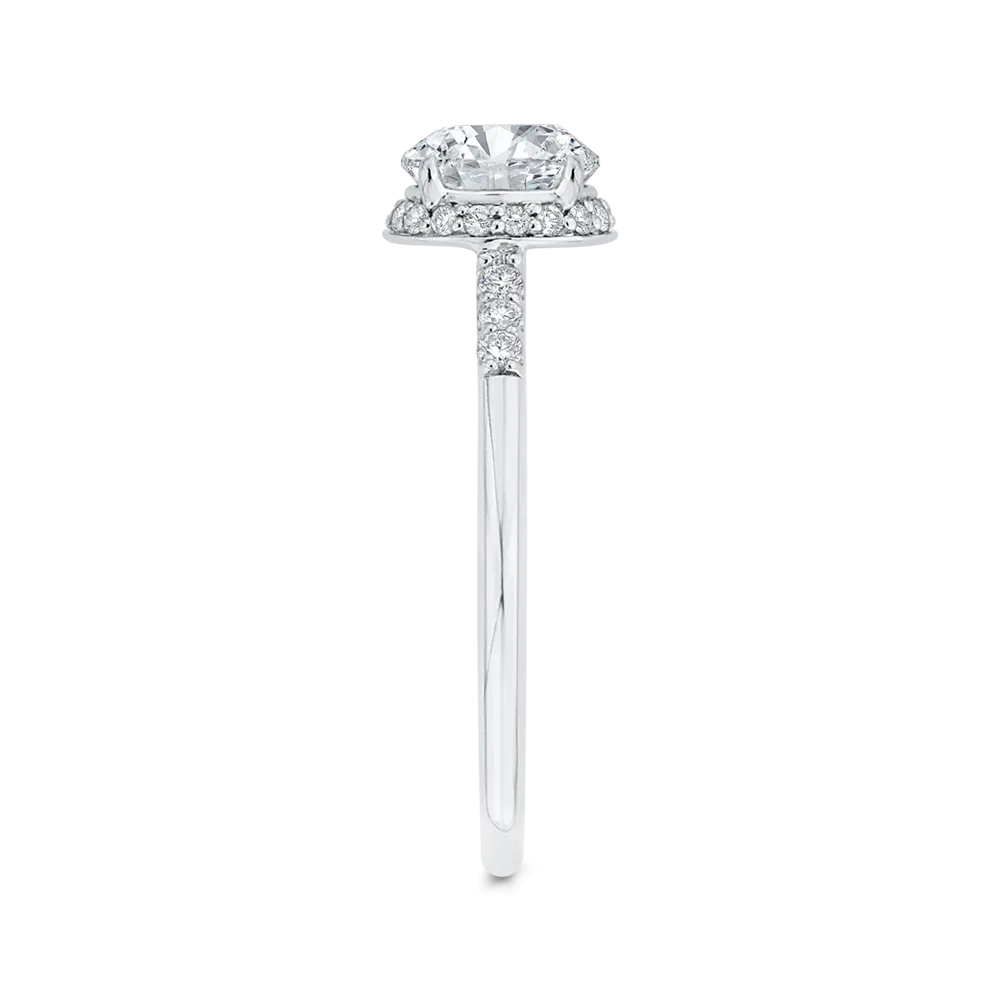 14K White Gold Diamond Engagement Ring with Euro Shank (Semi-Mount)
