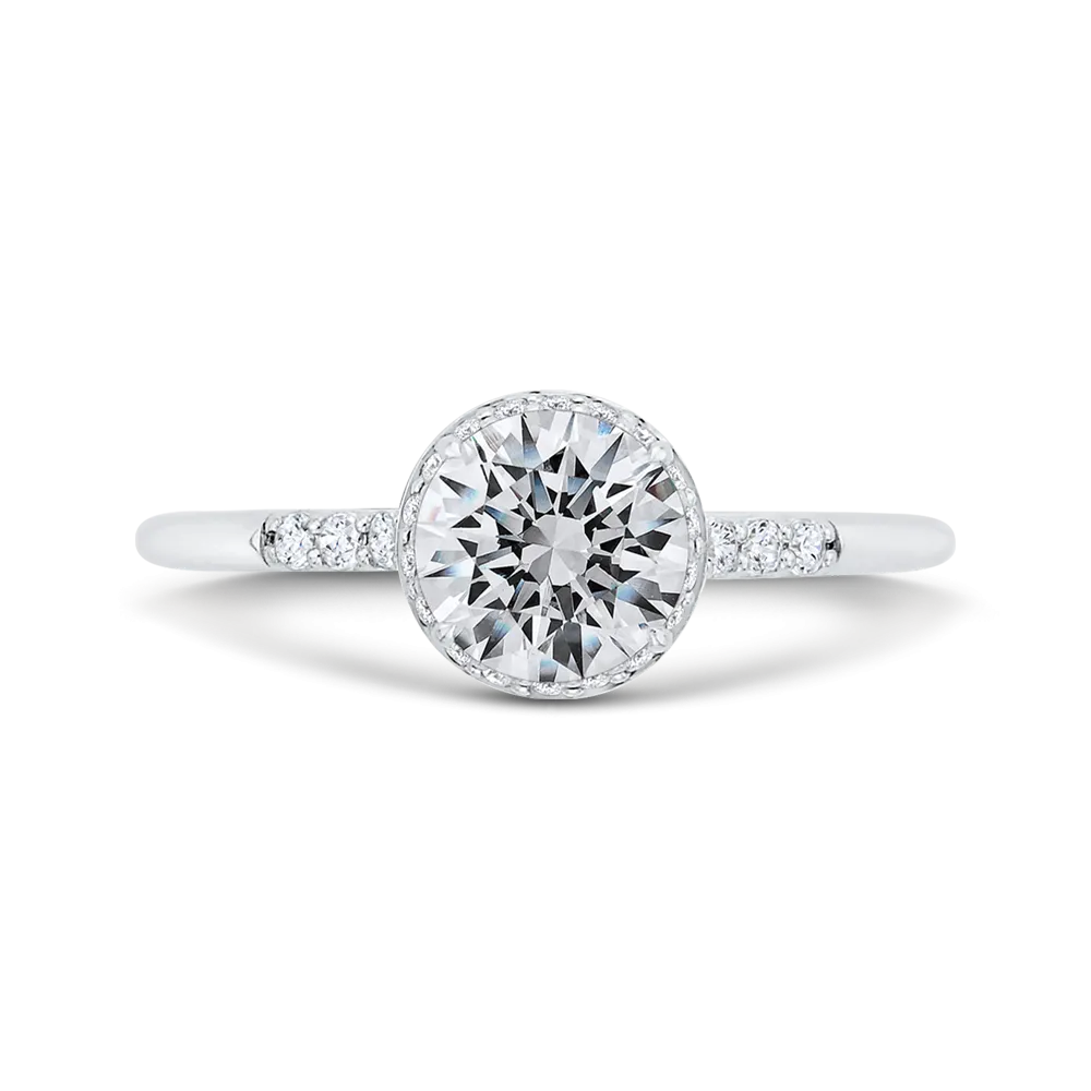 14K White Gold Diamond Engagement Ring with Euro Shank (Semi-Mount)