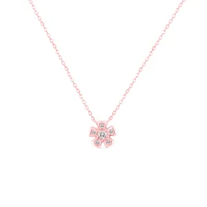 14KP FLORAL DIAMOND NECKLACE (118N401939P14DI1)