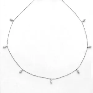 14KW 0.15CTW DIAMOND LOOSE LEAF NECKLACE