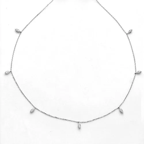 14KW 0.15CTW DIAMOND LOOSE LEAF NECKLACE