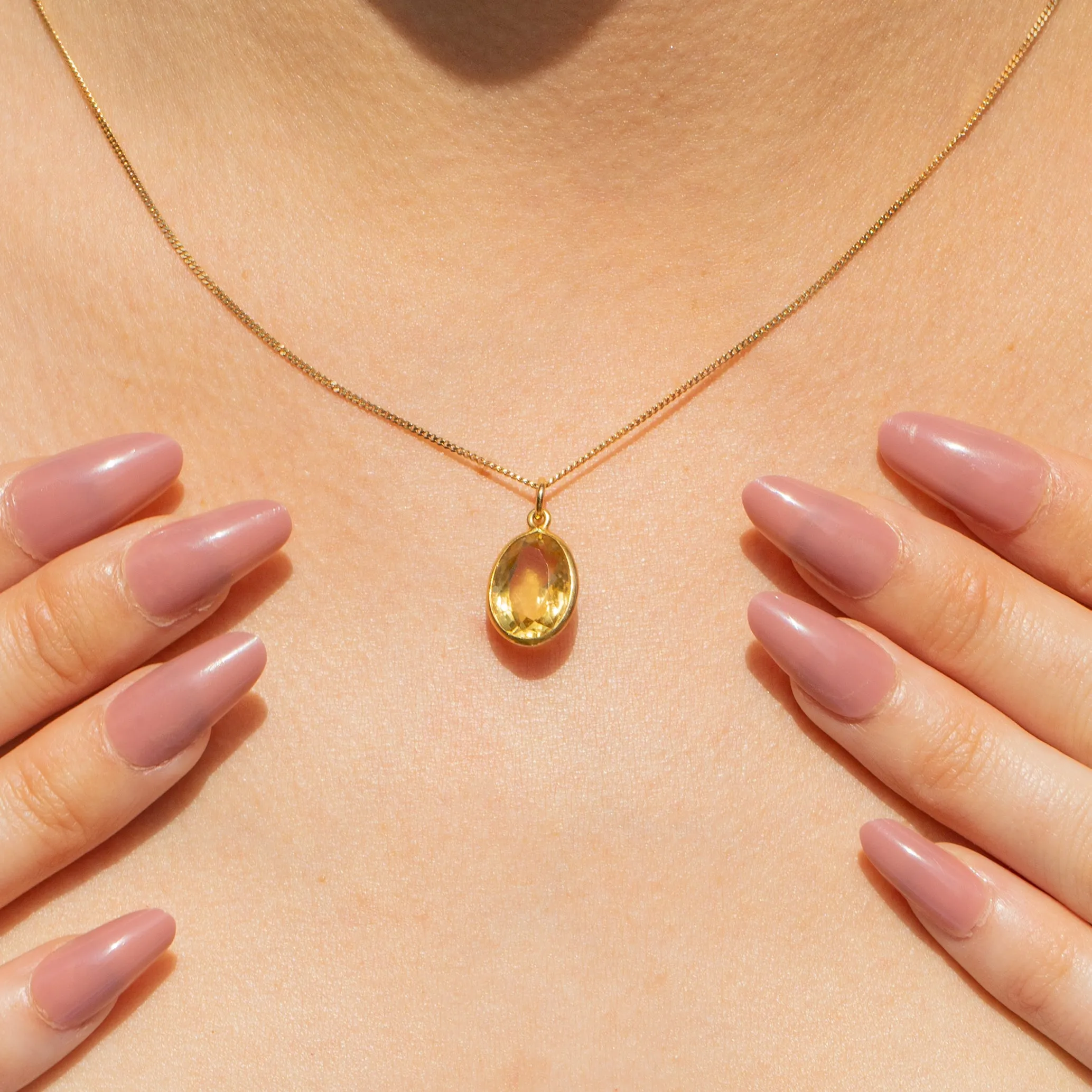 18ct Gold Citrine Bezel-Set Charm, 3.65ct