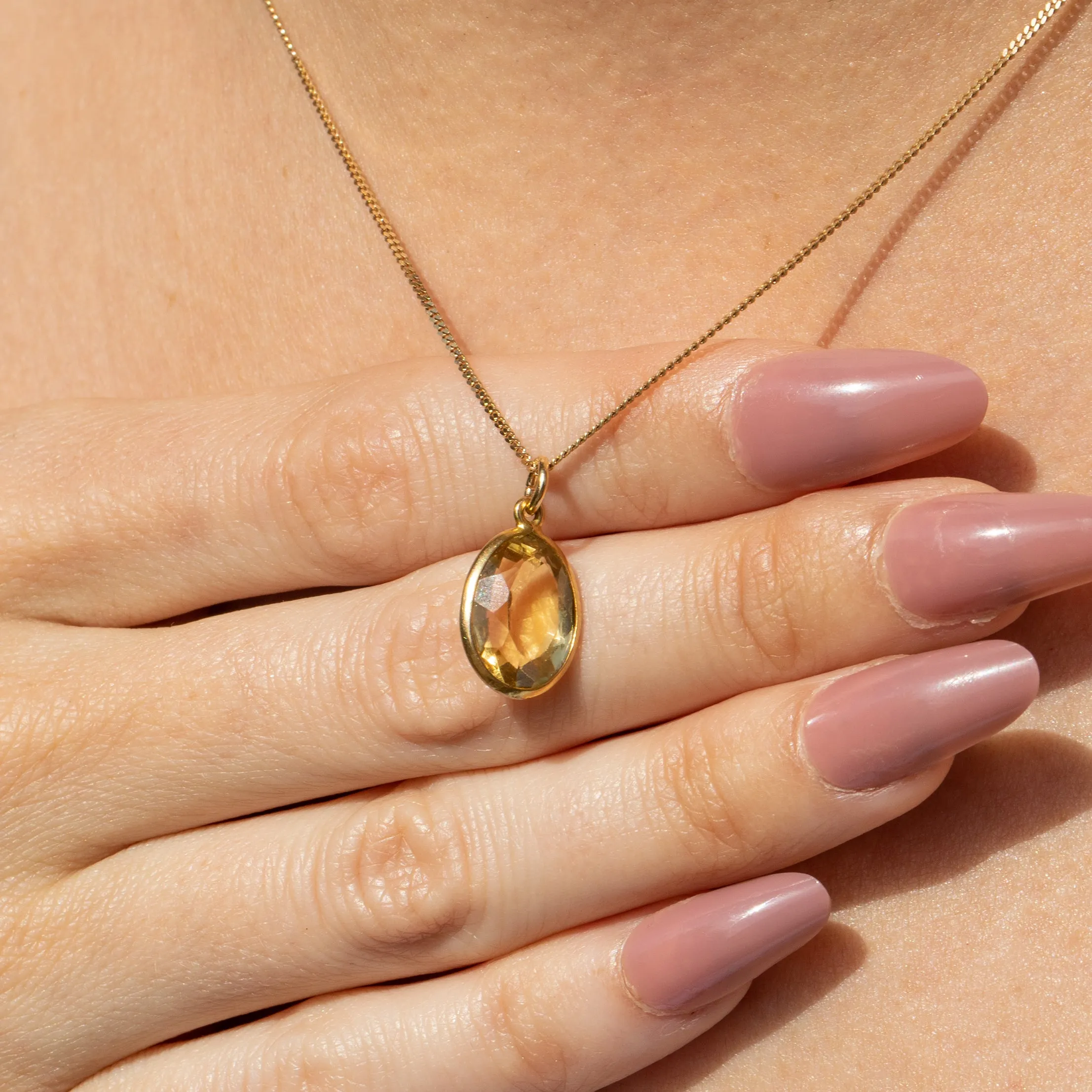 18ct Gold Citrine Bezel-Set Charm, 3.65ct