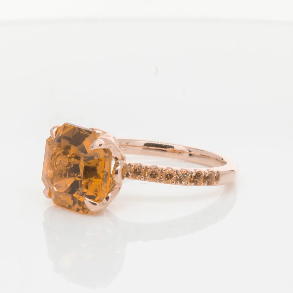 18ct Rose Gold Citrine Octavus Ring