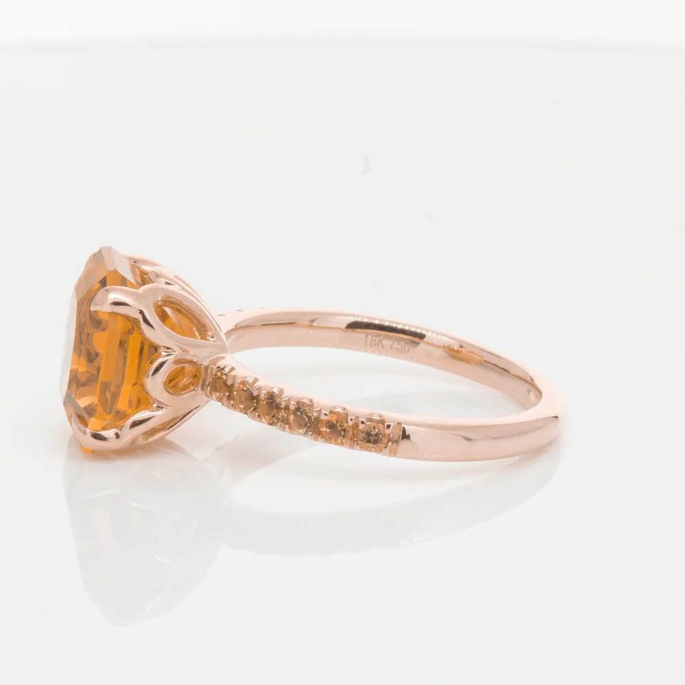 18ct Rose Gold Citrine Octavus Ring
