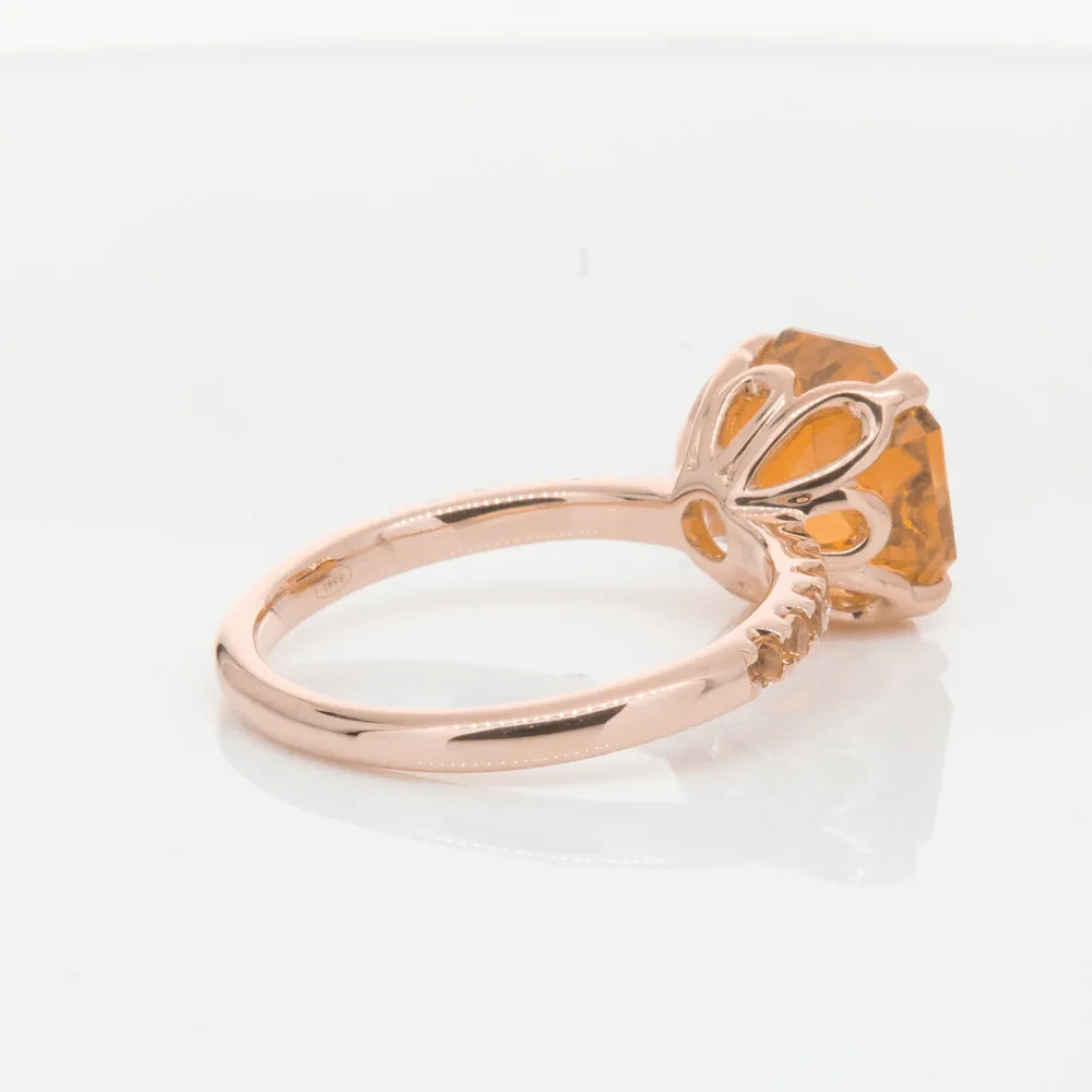 18ct Rose Gold Citrine Octavus Ring