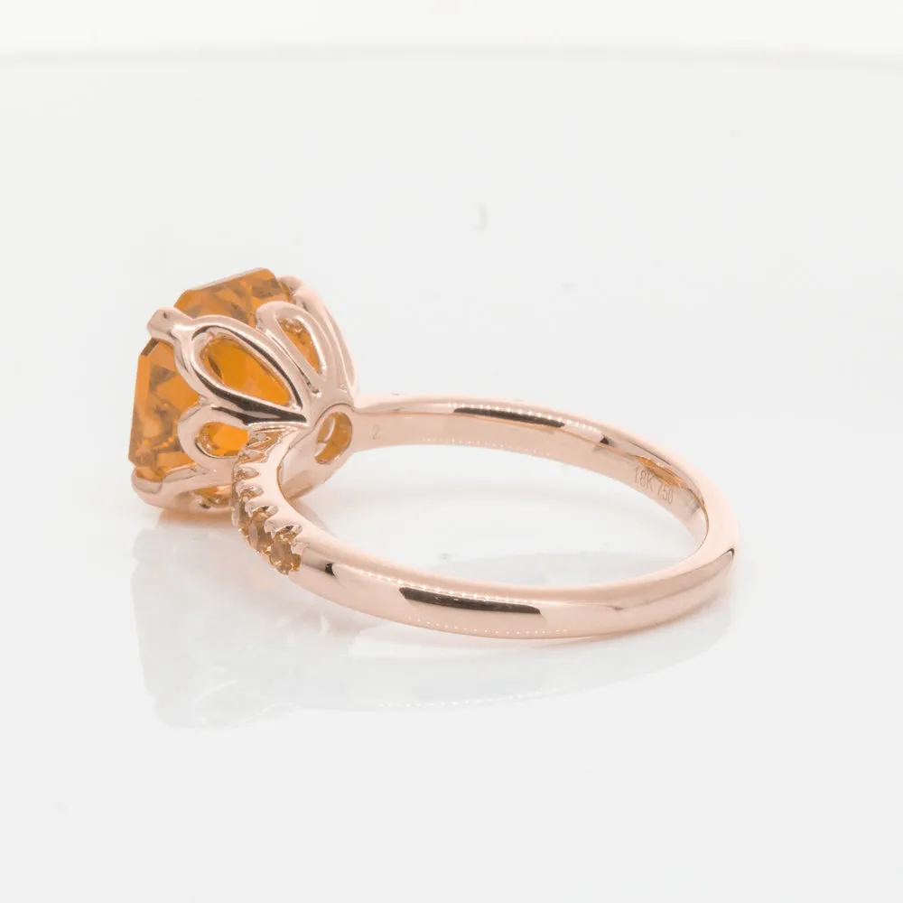 18ct Rose Gold Citrine Octavus Ring