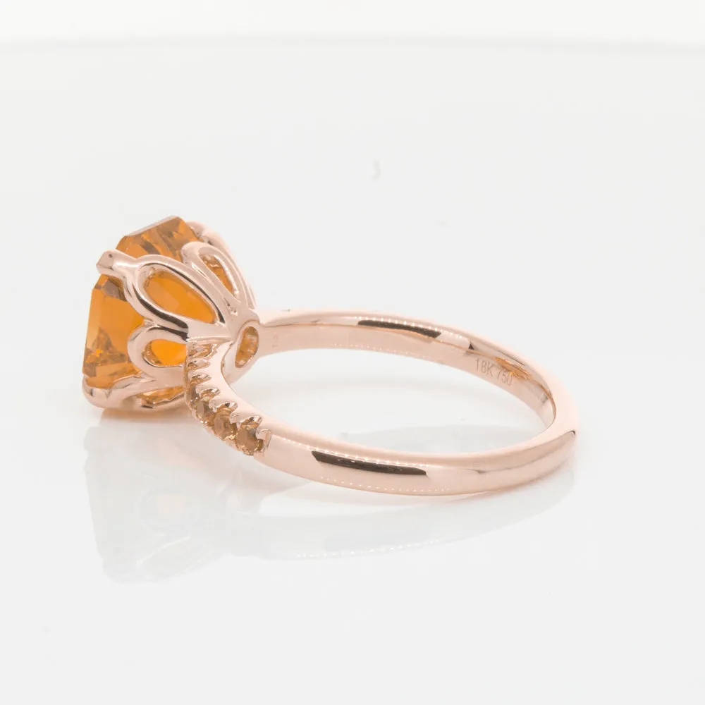 18ct Rose Gold Citrine Octavus Ring
