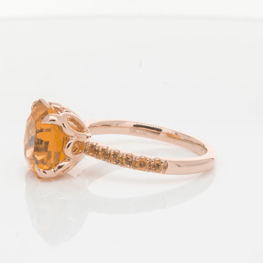 18ct Rose Gold Citrine Octavus Ring