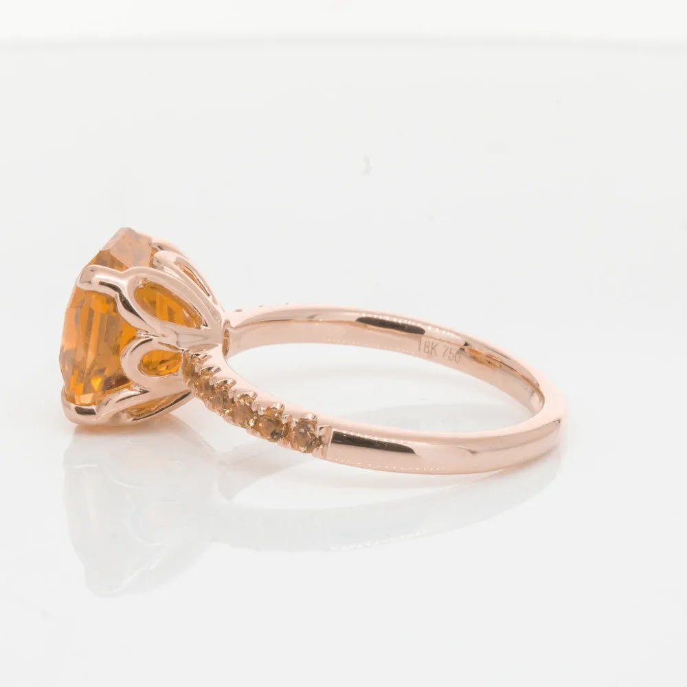 18ct Rose Gold Citrine Octavus Ring