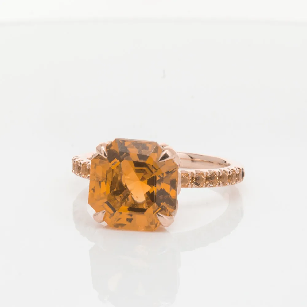 18ct Rose Gold Citrine Octavus Ring