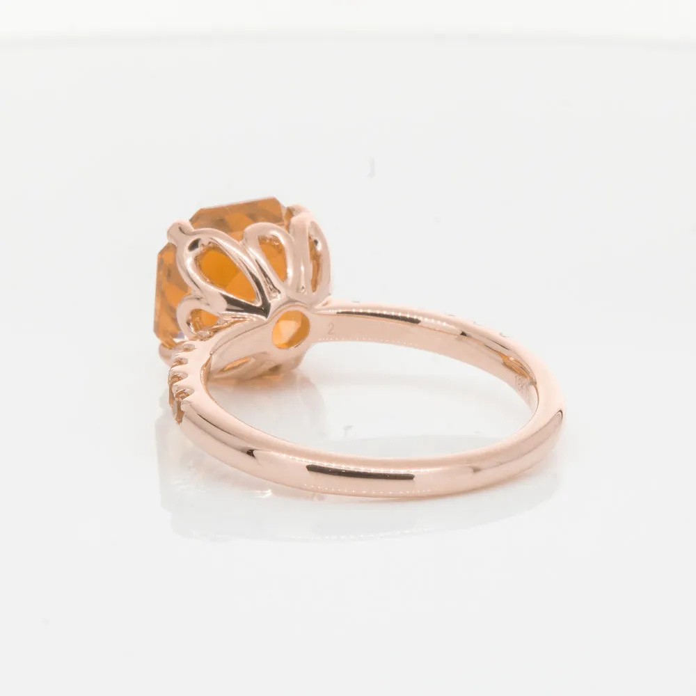 18ct Rose Gold Citrine Octavus Ring