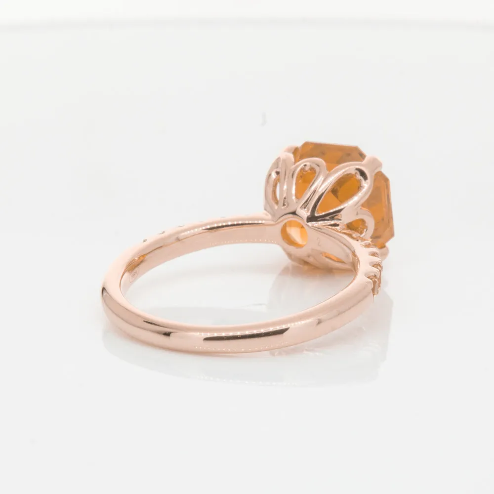 18ct Rose Gold Citrine Octavus Ring