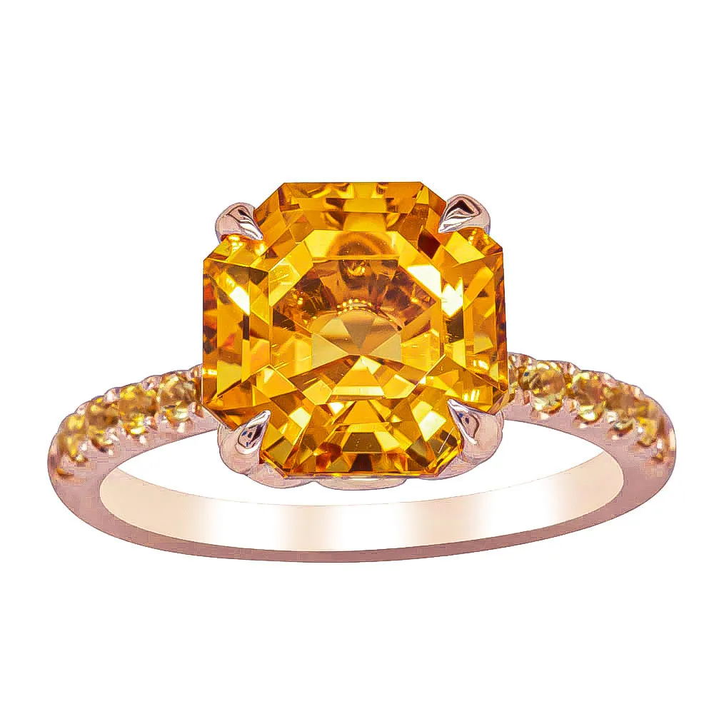 18ct Rose Gold Citrine Octavus Ring