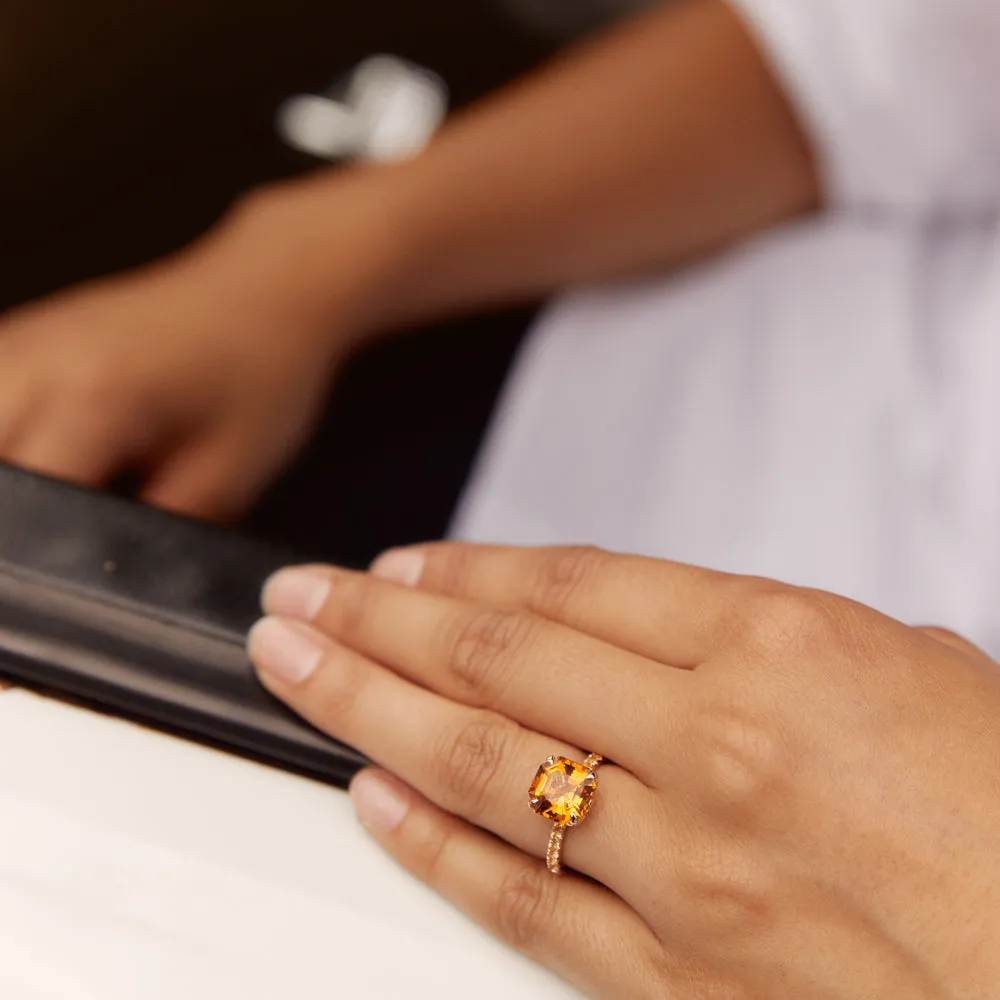 18ct Rose Gold Citrine Octavus Ring