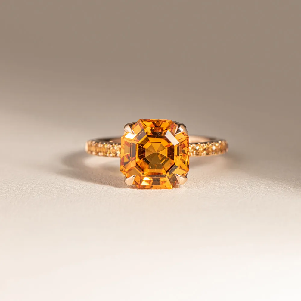 18ct Rose Gold Citrine Octavus Ring