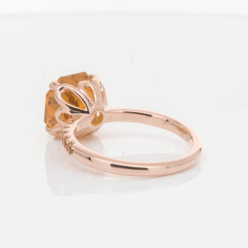 18ct Rose Gold Citrine Octavus Ring