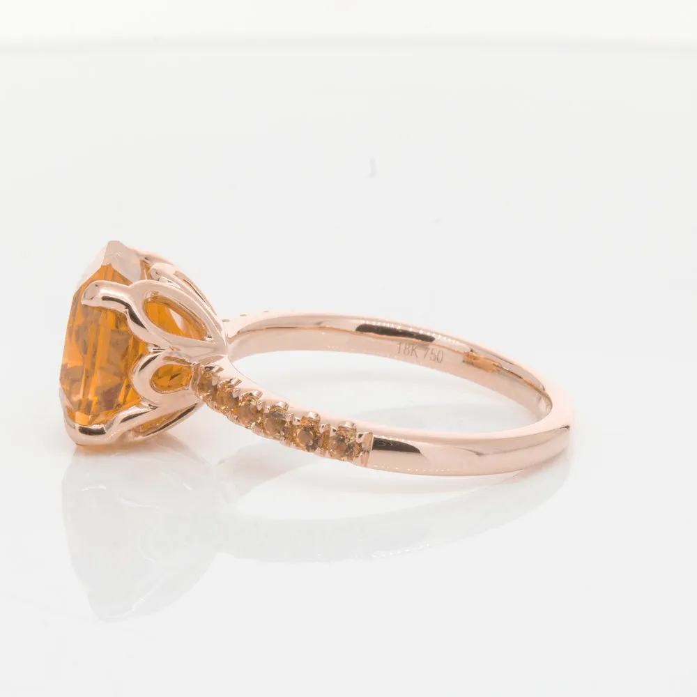 18ct Rose Gold Citrine Octavus Ring