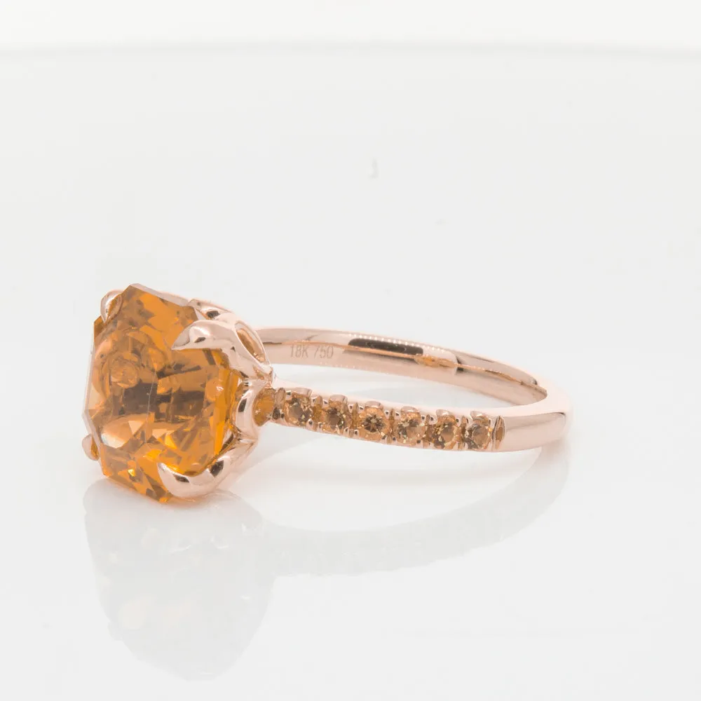 18ct Rose Gold Citrine Octavus Ring