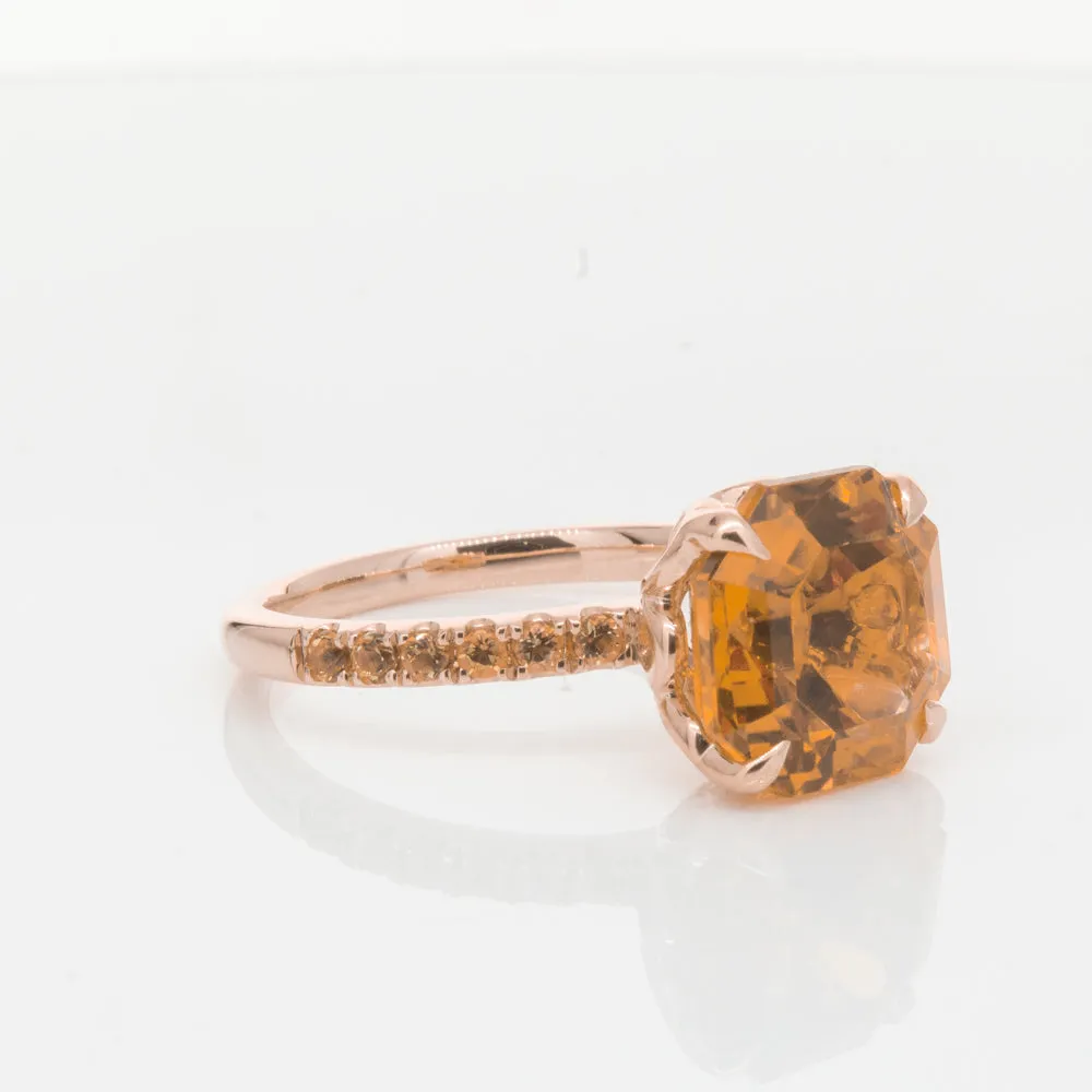 18ct Rose Gold Citrine Octavus Ring