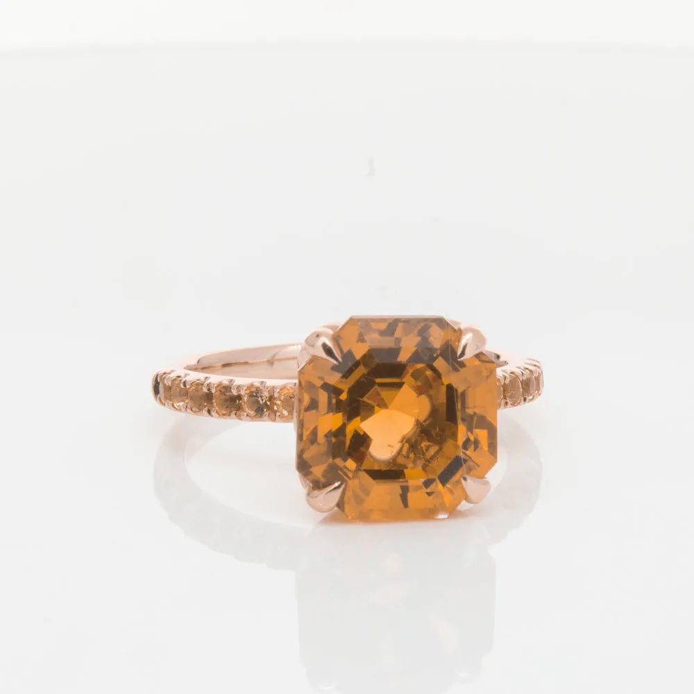 18ct Rose Gold Citrine Octavus Ring