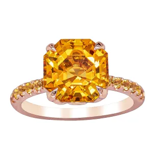 18ct Rose Gold Citrine Octavus Ring