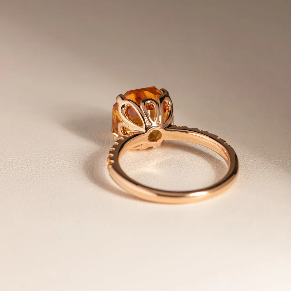 18ct Rose Gold Citrine Octavus Ring