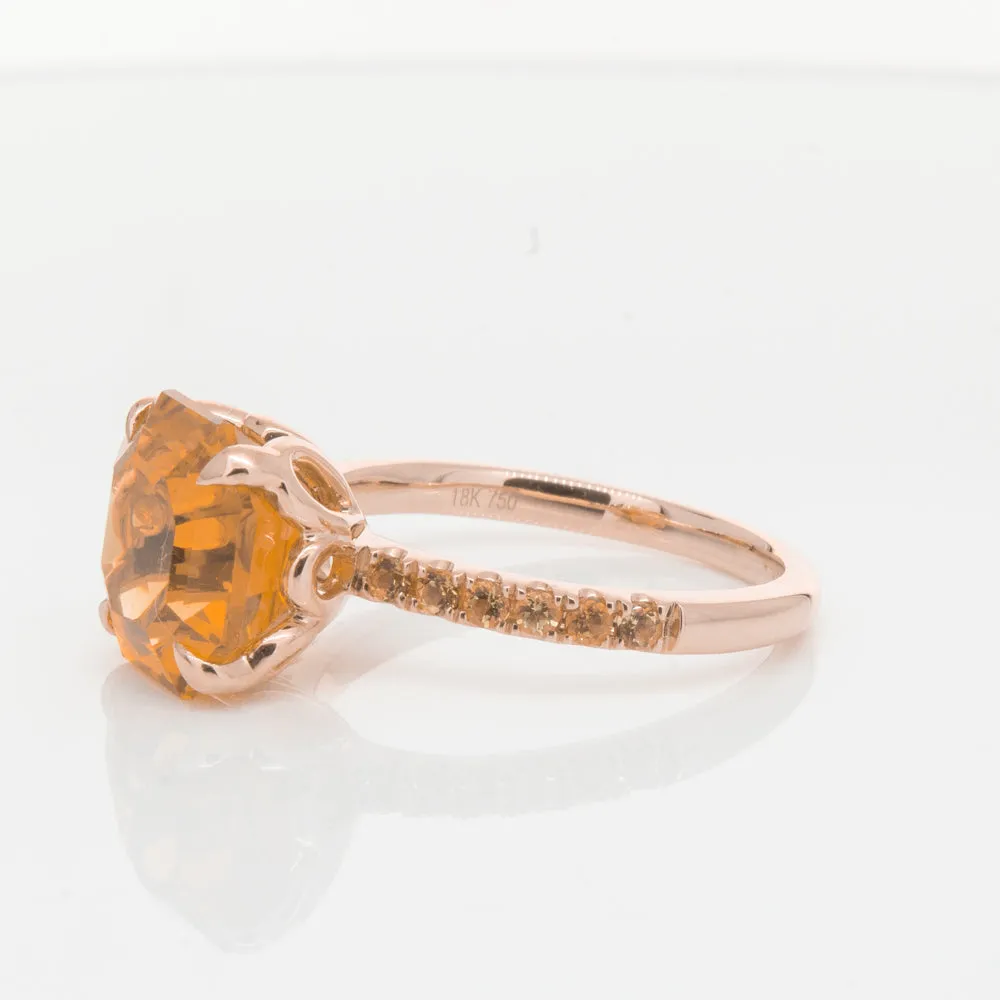 18ct Rose Gold Citrine Octavus Ring